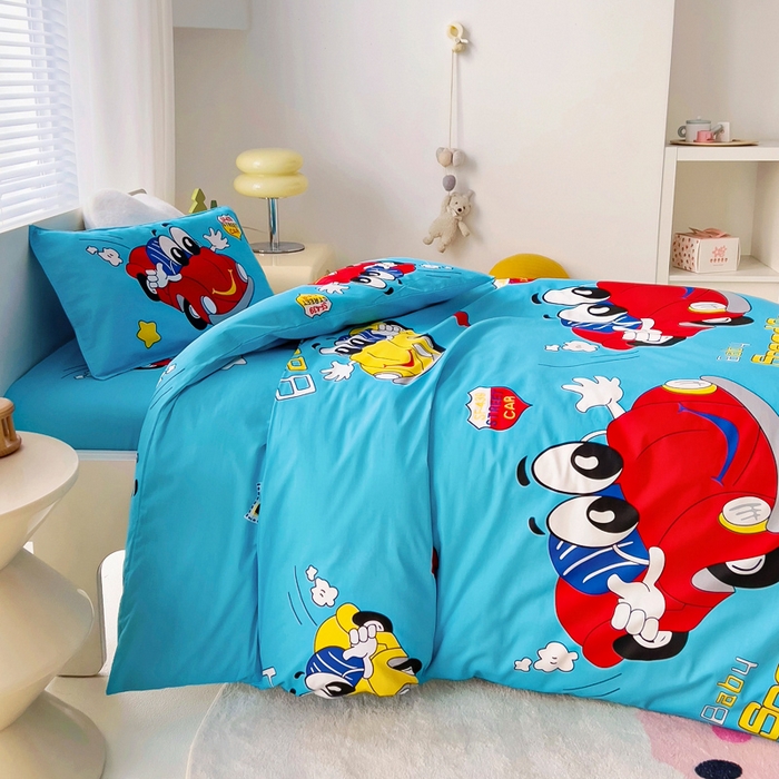 91家纺网 家纺一手货源 找家纺 2025年新款幼儿园全棉被子三件套宝宝入园纯棉六件套被褥午睡被套卡通汽车