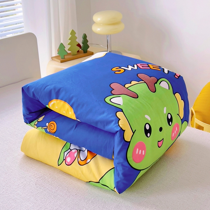 91家纺网 家纺一手货源 找家纺 2025年新款幼儿园全棉被子三件套宝宝入园纯棉六件套被褥午睡被套可爱恐龙