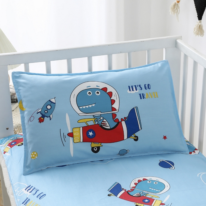 91家纺网 家纺一手货源 找家纺 2025年新款幼儿园全棉被子三件套宝宝入园纯棉六件套被褥午睡被套恐龙飞船