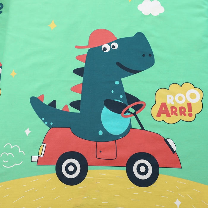 91家纺网 家纺一手货源 找家纺 2025年新款幼儿园全棉被子三件套宝宝入园纯棉六件套被褥午睡被套恐龙开车