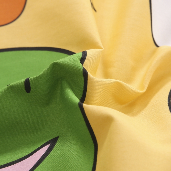 91家纺网 家纺一手货源 找家纺 2025年新款幼儿园全棉被子三件套宝宝入园纯棉六件套被褥午睡被套恐龙派对-黄