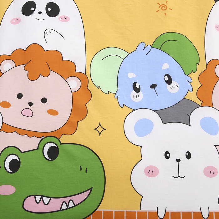 91家纺网 家纺一手货源 找家纺 2025年新款幼儿园全棉被子三件套宝宝入园纯棉六件套被褥午睡被套恐龙派对-黄
