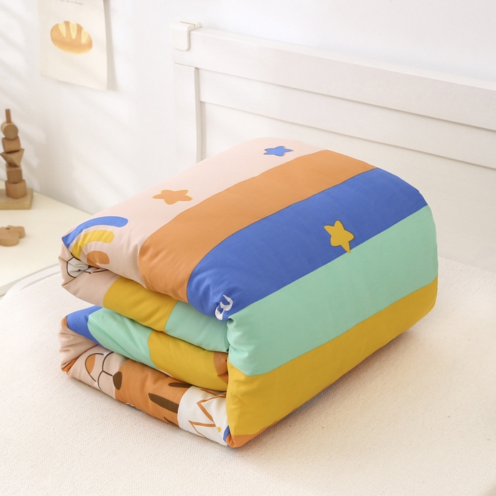 91家纺网 家纺一手货源 找家纺 2025年新款幼儿园全棉被子三件套宝宝入园纯棉六件套被褥午睡被套恐龙派对-黄