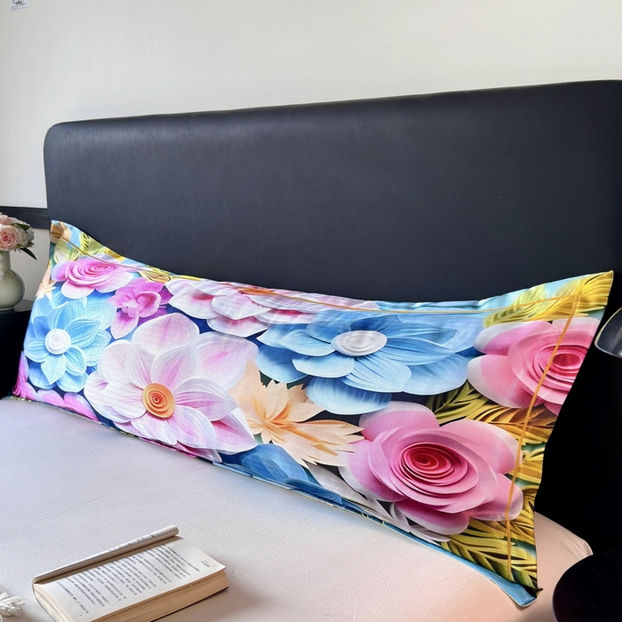 91家纺网 家纺一手货源 找家纺 云玲时尚 2025新款凉感高密冰丝印花枕套单品枕套枕套单件双人枕+内芯 茗畔