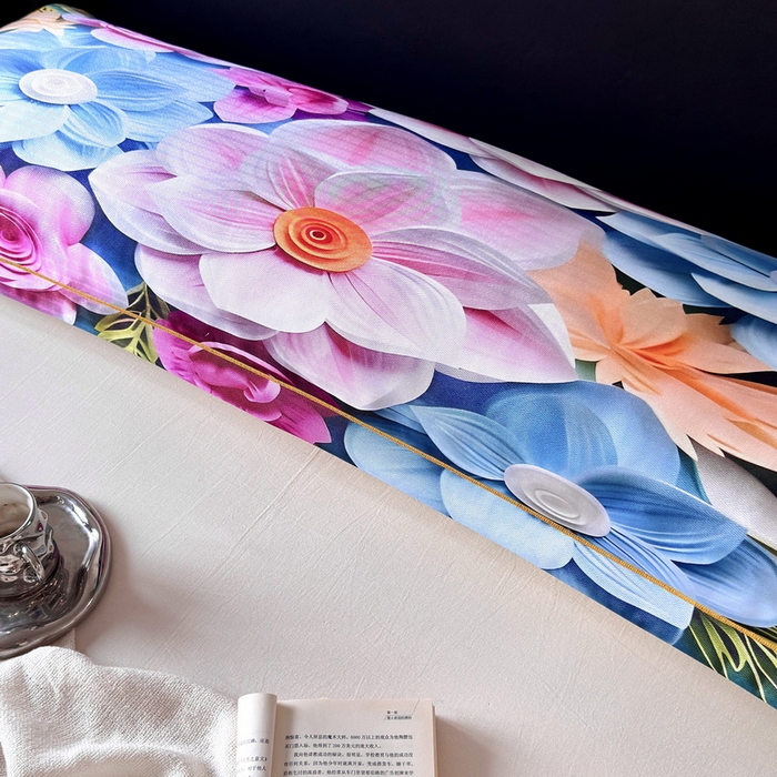 91家纺网 家纺一手货源 找家纺 云玲时尚 2025新款凉感高密冰丝印花枕套单品枕套枕套单件双人枕+内芯 茗畔