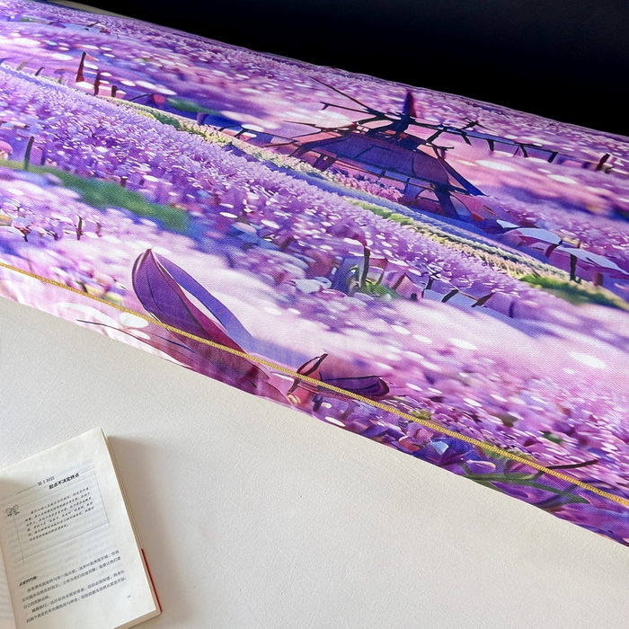 91家纺网 家纺一手货源 找家纺 云玲时尚 2025新款凉感高密冰丝印花枕套单品枕套枕套单件双人枕+内芯 云栖花坞