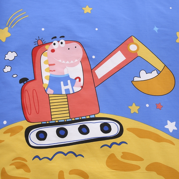 91家纺网 家纺一手货源 找家纺 2025年新款幼儿园全棉被子三件套宝宝入园纯棉六件套被褥午睡被套恐龙挖机