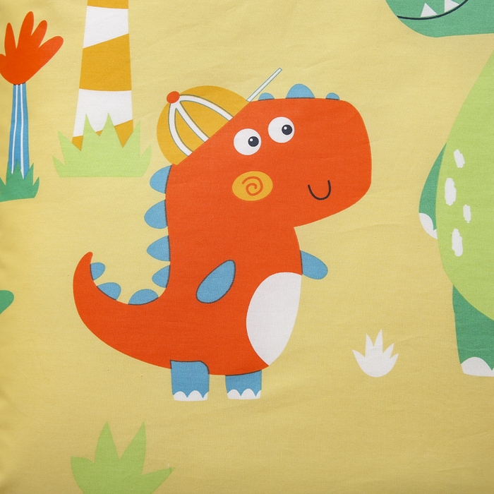 91家纺网 家纺一手货源 找家纺 2025年新款幼儿园全棉被子三件套宝宝入园纯棉六件套被褥午睡被套恐龙兄弟-黄