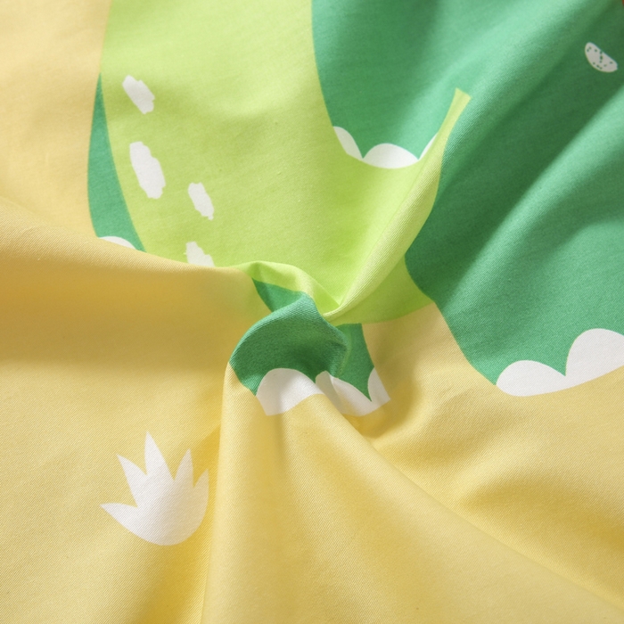 91家纺网 家纺一手货源 找家纺 2025年新款幼儿园全棉被子三件套宝宝入园纯棉六件套被褥午睡被套恐龙兄弟-黄