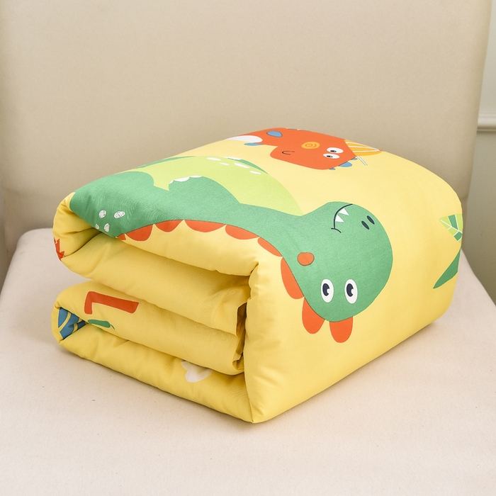 91家纺网 家纺一手货源 找家纺 2025年新款幼儿园全棉被子三件套宝宝入园纯棉六件套被褥午睡被套恐龙兄弟-黄
