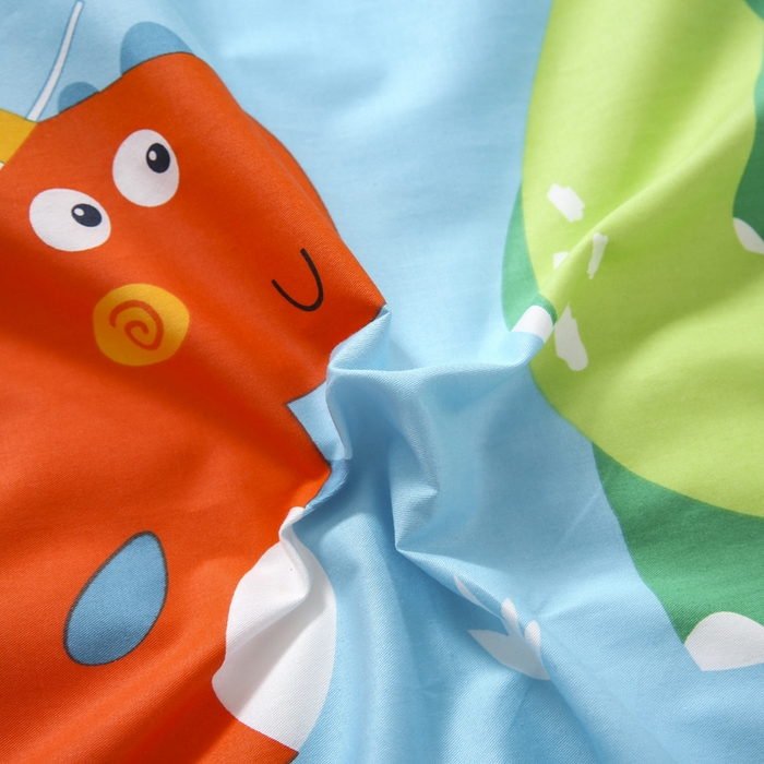 91家纺网 家纺一手货源 找家纺 2025年新款幼儿园全棉被子三件套宝宝入园纯棉六件套被褥午睡被套恐龙兄弟-蓝