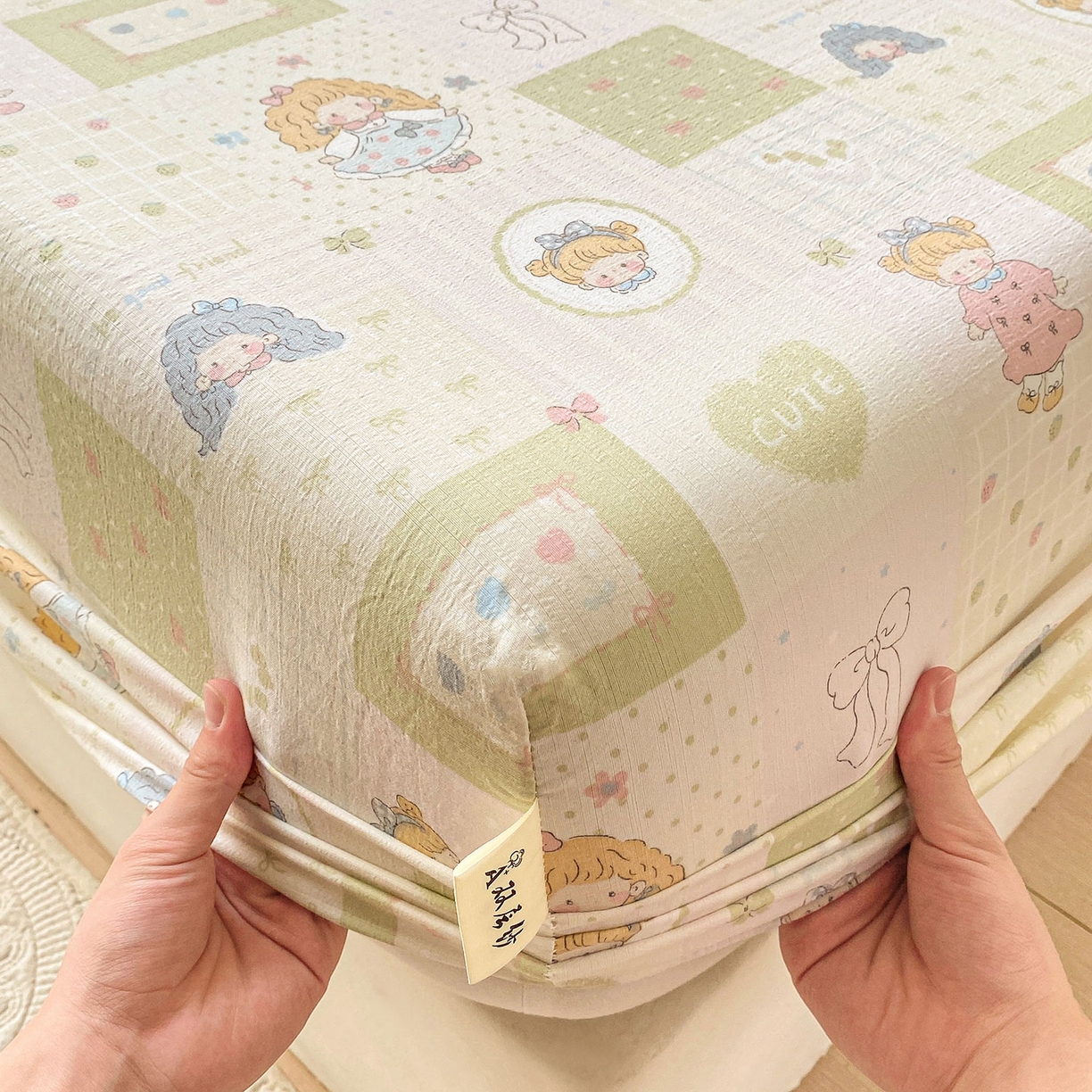 91家纺网 家纺一手货源 找家纺 眠势力 2025新款云感双层纱四件套床单款床笠款ins奶油风云感超柔 小公举