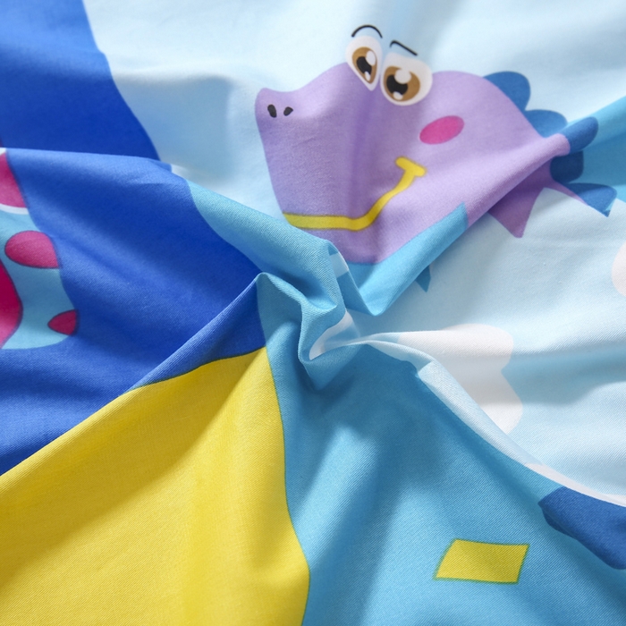 91家纺网 家纺一手货源 找家纺 2025年新款幼儿园全棉被子三件套宝宝入园纯棉六件套被褥午睡被套恐龙一家