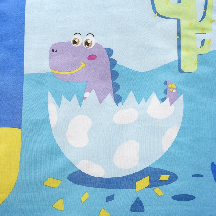 91家纺网 家纺一手货源 找家纺 2025年新款幼儿园全棉被子三件套宝宝入园纯棉六件套被褥午睡被套恐龙一家