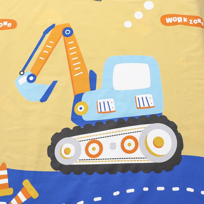 91家纺网 家纺一手货源 找家纺 2025年新款幼儿园全棉被子三件套宝宝入园纯棉六件套被褥午睡被套快乐工程车