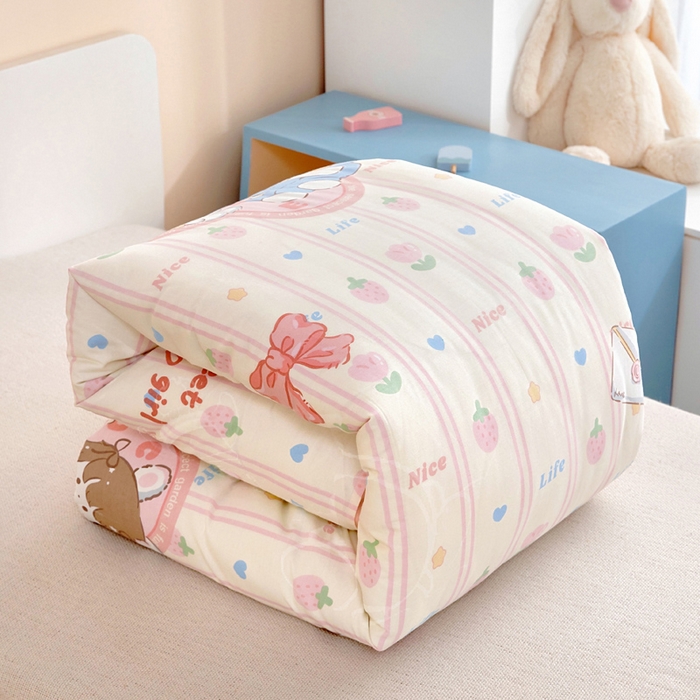 91家纺网 家纺一手货源 找家纺 2025年新款幼儿园全棉被子三件套宝宝入园纯棉六件套被褥午睡被套邻家女孩