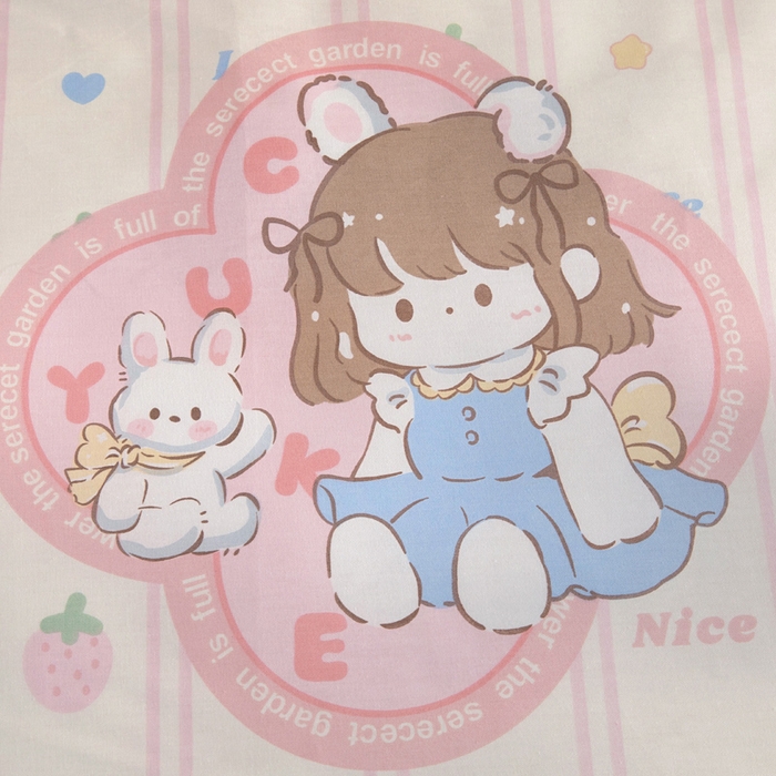 91家纺网 家纺一手货源 找家纺 2025年新款幼儿园全棉被子三件套宝宝入园纯棉六件套被褥午睡被套邻家女孩