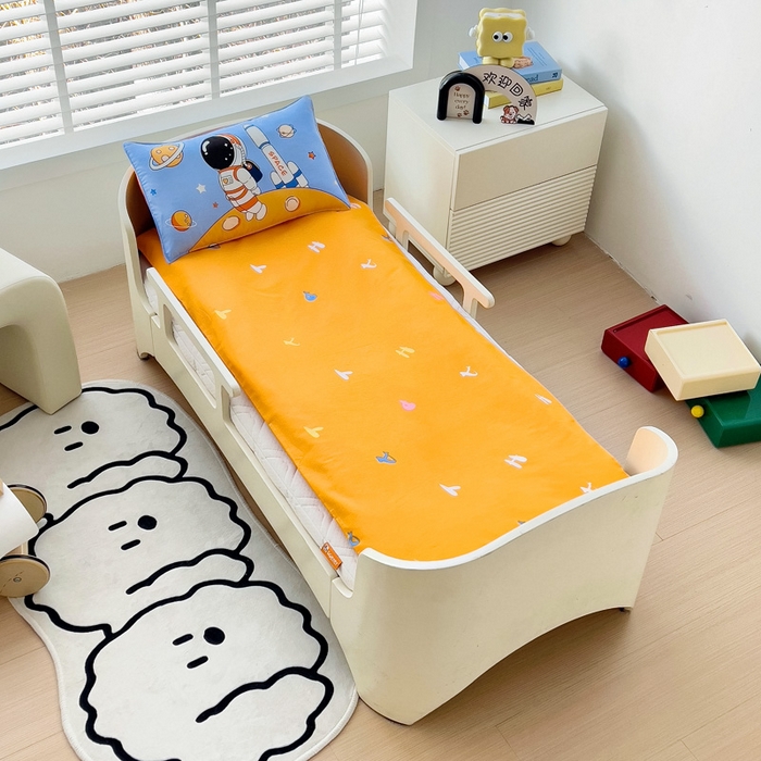 91家纺网 家纺一手货源 找家纺 2025年新款幼儿园全棉被子三件套宝宝入园纯棉六件套被褥午睡被套领航员