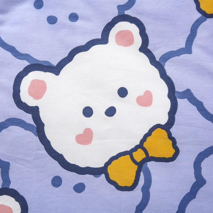 91家纺网 家纺一手货源 找家纺 2025年新款幼儿园全棉被子三件套宝宝入园纯棉六件套被褥午睡被套领结熊