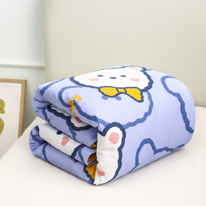 91家纺网 家纺一手货源 找家纺 2025年新款幼儿园全棉被子三件套宝宝入园纯棉六件套被褥午睡被套领结熊