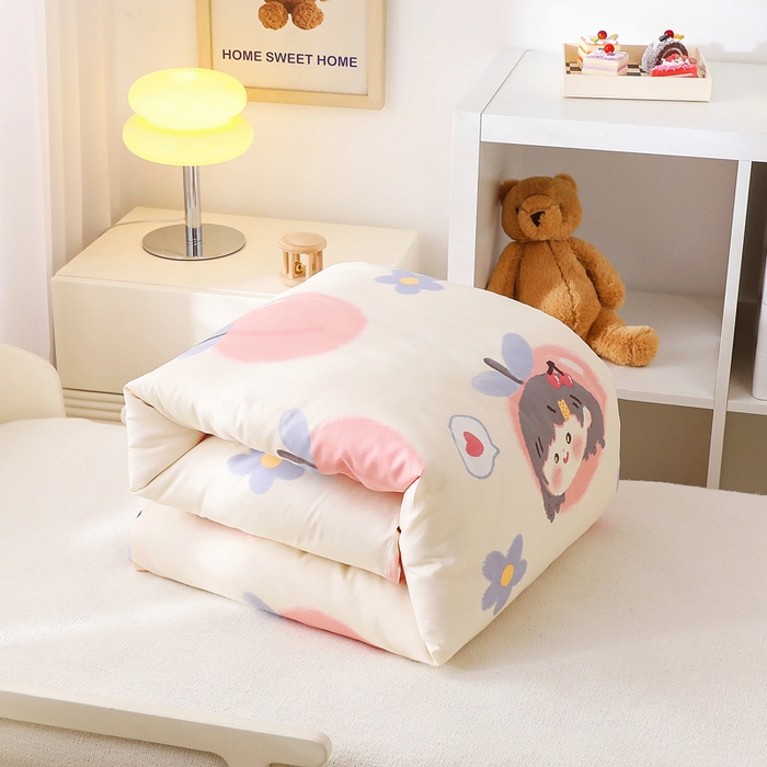 91家纺网 家纺一手货源 找家纺 2025年新款幼儿园全棉被子三件套宝宝入园纯棉六件套被褥午睡被套蜜桃女孩