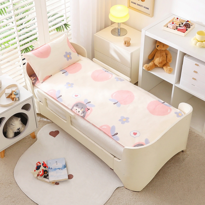 91家纺网 家纺一手货源 找家纺 2025年新款幼儿园全棉被子三件套宝宝入园纯棉六件套被褥午睡被套蜜桃女孩