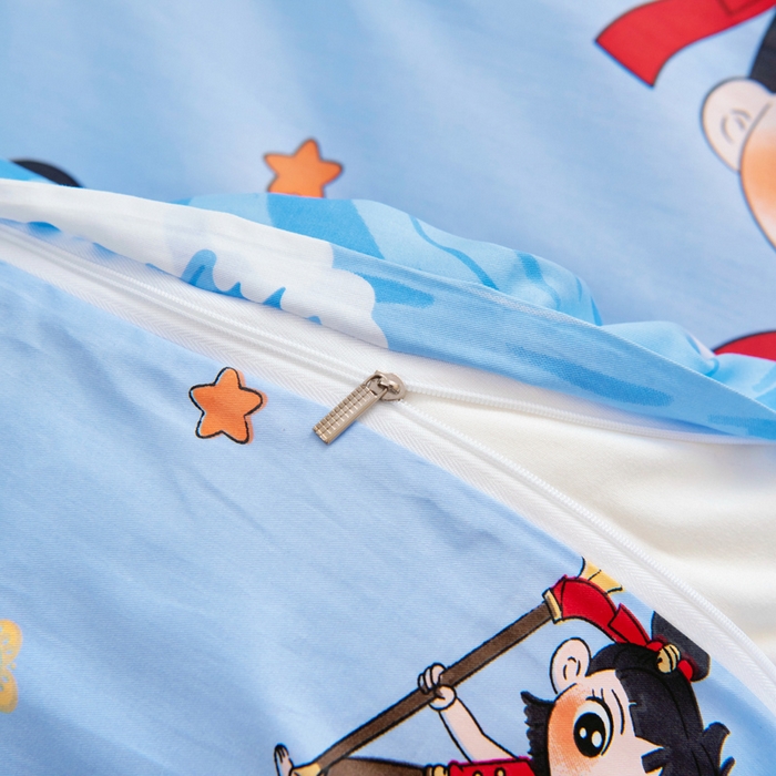 91家纺网 家纺一手货源 找家纺 2025年新款幼儿园全棉被子三件套宝宝入园纯棉六件套被褥午睡被套哪吒闹海