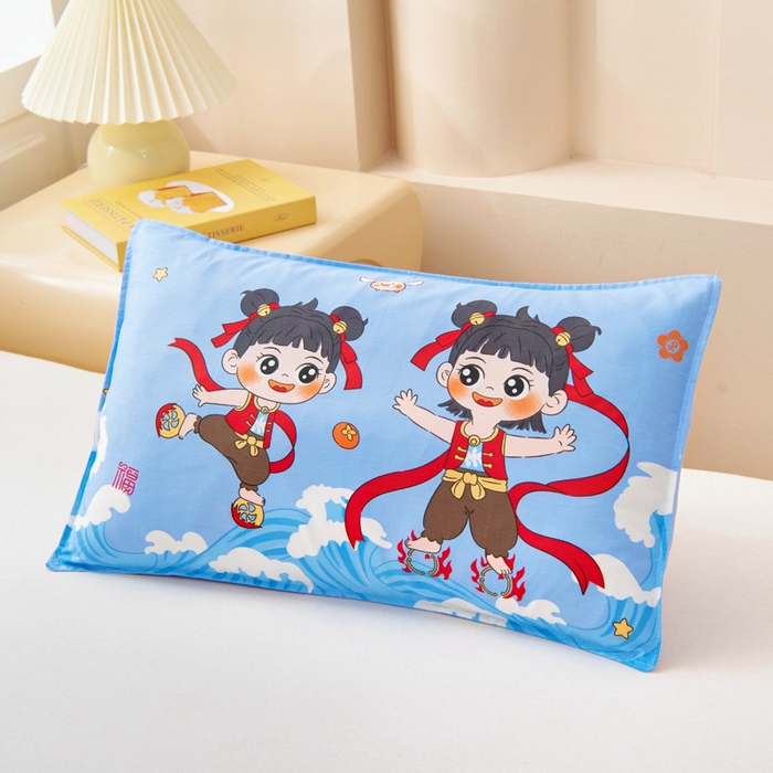 91家纺网 家纺一手货源 找家纺 2025年新款幼儿园全棉被子三件套宝宝入园纯棉六件套被褥午睡被套哪吒闹海