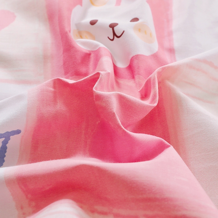 91家纺网 家纺一手货源 找家纺 2025年新款幼儿园全棉被子三件套宝宝入园纯棉六件套被褥午睡被套奶油兔