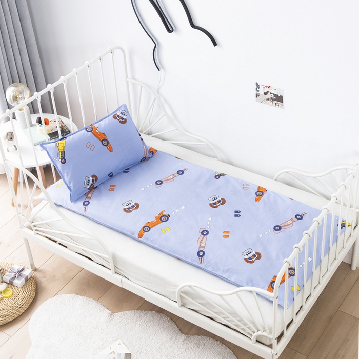 91家纺网 家纺一手货源 找家纺 2025年新款幼儿园全棉被子三件套宝宝入园纯棉六件套被褥午睡被套跑车时代