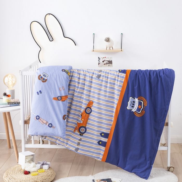 91家纺网 家纺一手货源 找家纺 2025年新款幼儿园全棉被子三件套宝宝入园纯棉六件套被褥午睡被套跑车时代