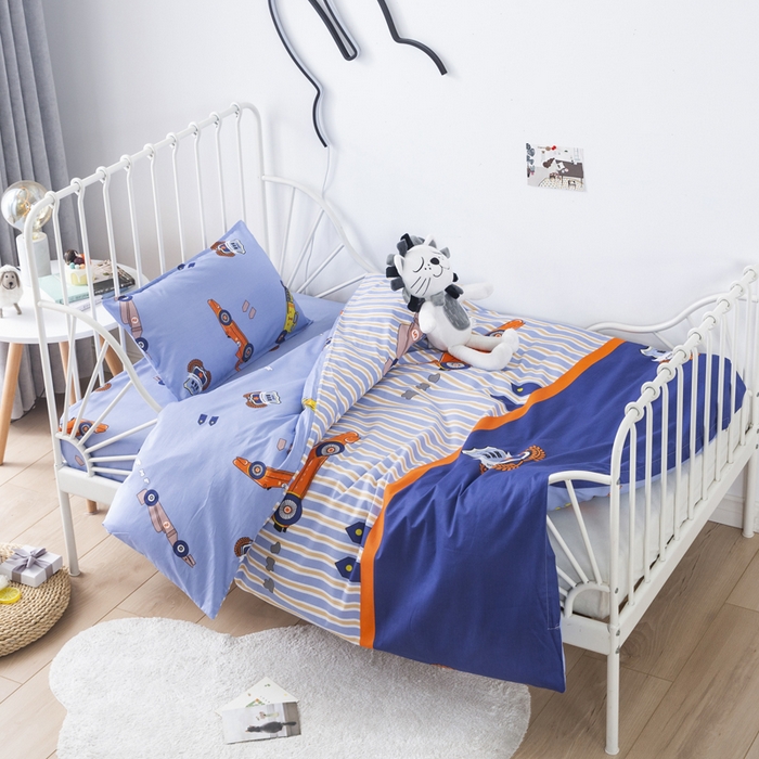 91家纺网 家纺一手货源 找家纺 2025年新款幼儿园全棉被子三件套宝宝入园纯棉六件套被褥午睡被套跑车时代