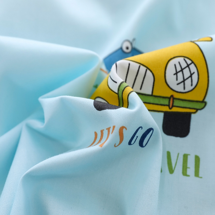 91家纺网 家纺一手货源 找家纺 2025年新款幼儿园全棉被子三件套宝宝入园纯棉六件套被褥午睡被套七彩恐龙-蓝