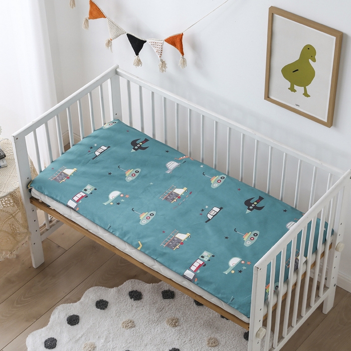 91家纺网 家纺一手货源 找家纺 2025年新款幼儿园全棉被子三件套宝宝入园纯棉六件套被褥午睡被套汽车乐园