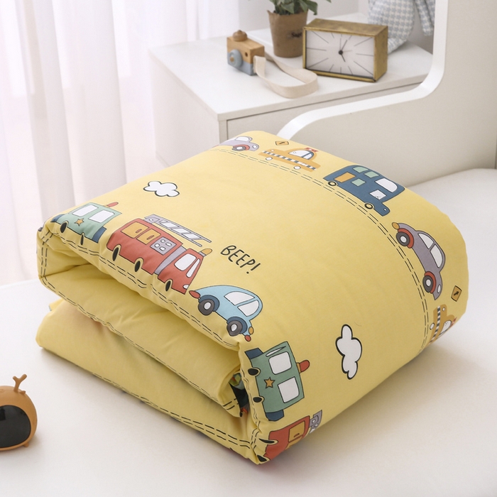 91家纺网 家纺一手货源 找家纺 2025年新款幼儿园全棉被子三件套宝宝入园纯棉六件套被褥午睡被套汽车乐园