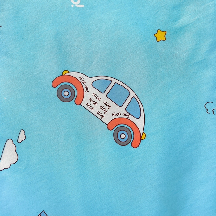 91家纺网 家纺一手货源 找家纺 2025年新款幼儿园全棉被子三件套宝宝入园纯棉六件套被褥午睡被套汽车世界-蓝