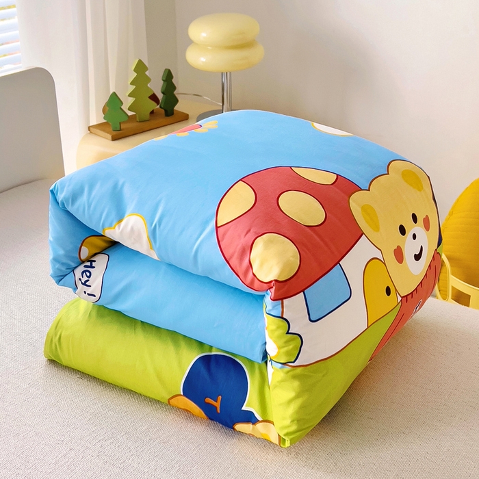 91家纺网 家纺一手货源 找家纺 2025年新款幼儿园全棉被子三件套宝宝入园纯棉六件套被褥午睡被套汽车小熊