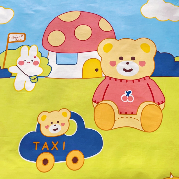 91家纺网 家纺一手货源 找家纺 2025年新款幼儿园全棉被子三件套宝宝入园纯棉六件套被褥午睡被套汽车小熊