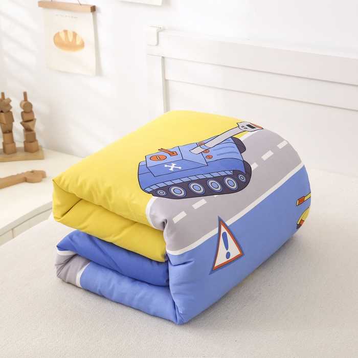 91家纺网 家纺一手货源 找家纺 2025年新款幼儿园全棉被子三件套宝宝入园纯棉六件套被褥午睡被套塔克大战