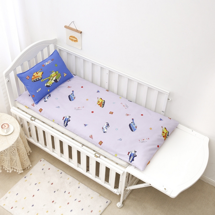 91家纺网 家纺一手货源 找家纺 2025年新款幼儿园全棉被子三件套宝宝入园纯棉六件套被褥午睡被套塔克大战