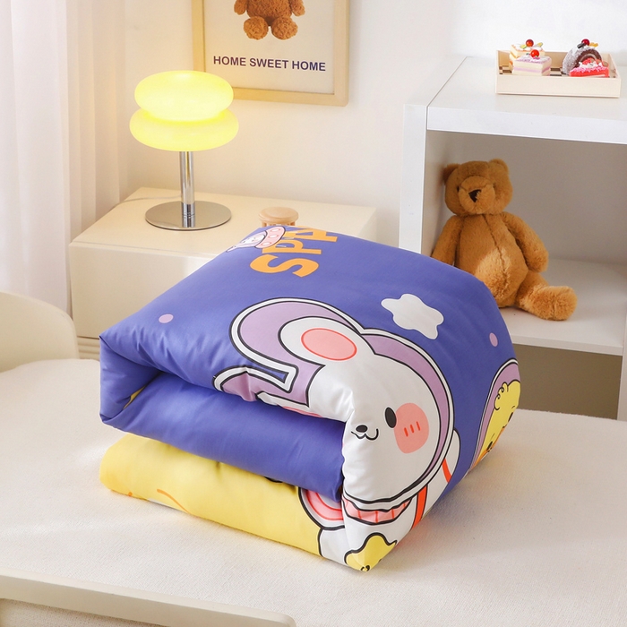 91家纺网 家纺一手货源 找家纺 2025年新款幼儿园全棉被子三件套宝宝入园纯棉六件套被褥午睡被套太空兔