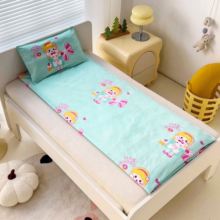 91家纺网 家纺一手货源 找家纺 2025年新款幼儿园全棉被子三件套宝宝入园纯棉六件套被褥午睡被套甜心女孩