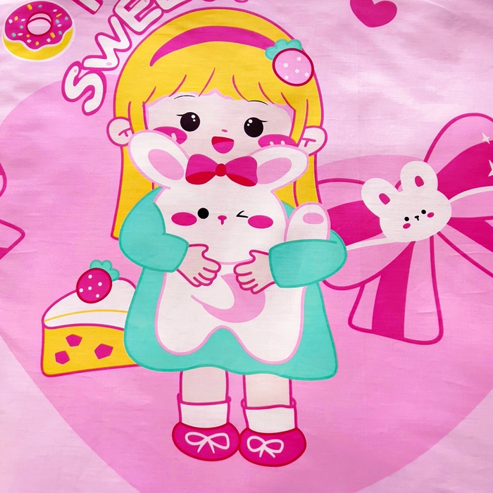 91家纺网 家纺一手货源 找家纺 2025年新款幼儿园全棉被子三件套宝宝入园纯棉六件套被褥午睡被套甜心女孩