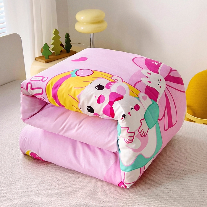 91家纺网 家纺一手货源 找家纺 2025年新款幼儿园全棉被子三件套宝宝入园纯棉六件套被褥午睡被套甜心女孩