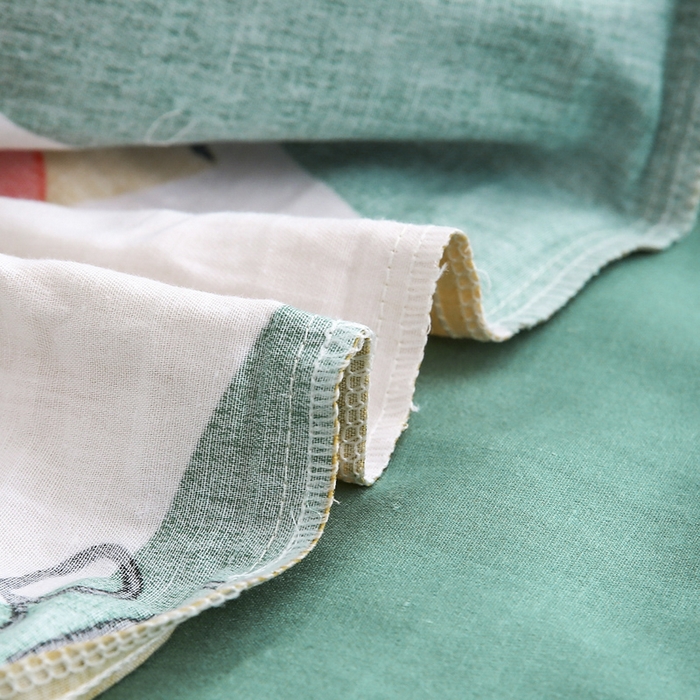 91家纺网 家纺一手货源 找家纺 2025年新款幼儿园全棉被子三件套宝宝入园纯棉六件套被褥午睡被套涂鸦恐龙-绿