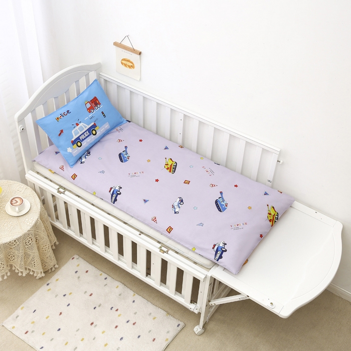 91家纺网 家纺一手货源 找家纺 2025年新款幼儿园全棉被子三件套宝宝入园纯棉六件套被褥午睡被套消防警车