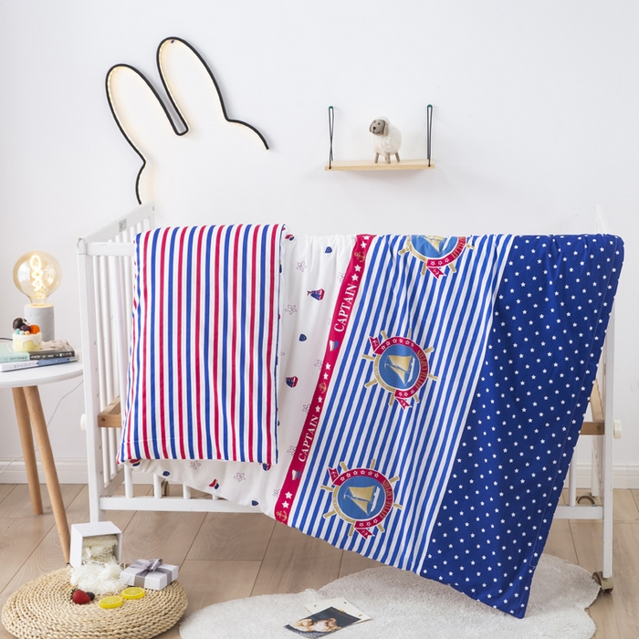 91家纺网 家纺一手货源 找家纺 2025年新款幼儿园全棉被子三件套宝宝入园纯棉六件套被褥午睡被套小帆船