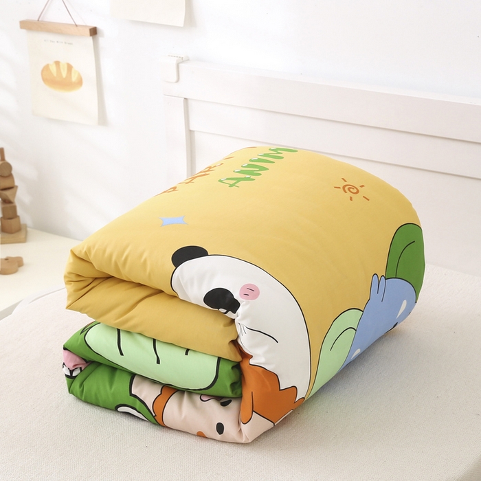 91家纺网 家纺一手货源 找家纺 2025年新款幼儿园全棉被子三件套宝宝入园纯棉六件套被褥午睡被套小虎朋友