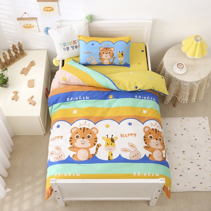 2025年新款幼儿园全棉被子三件套宝宝入园纯棉六件套被褥午睡被套小虎朋友