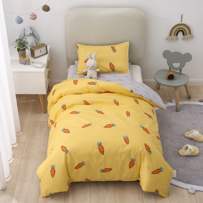 2025年新款幼儿园全棉被子三件套宝宝入园纯棉六件套被褥午睡被套小萝卜